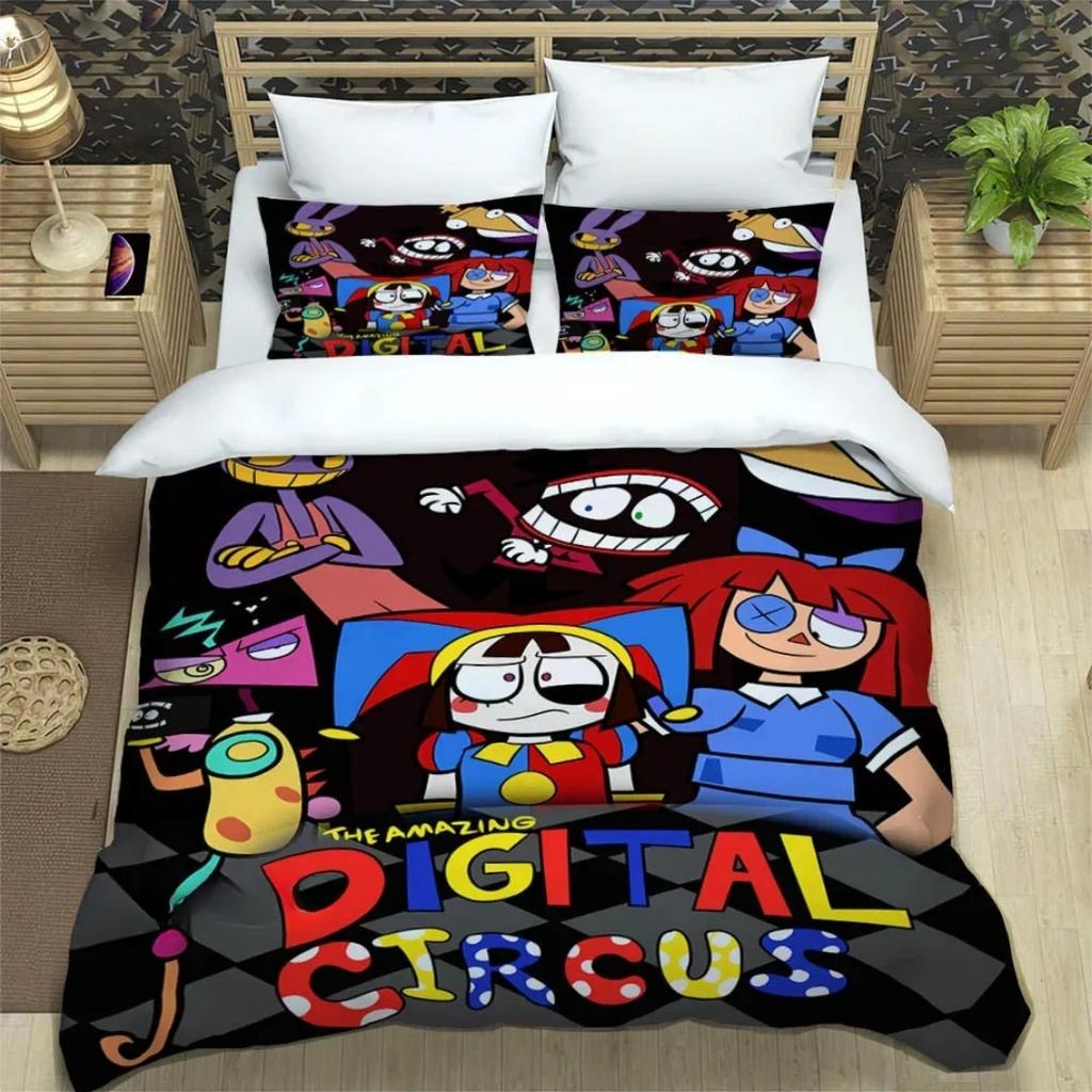 Anime The Amazing Digital Circus Duvet Cover Set 3D Print Digital Circus Bedding Sets For Boys Girls Twin Queen King Size