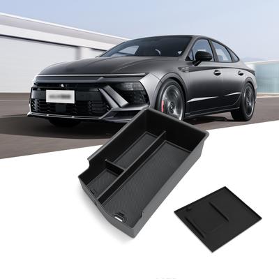 LHD для Hyundai Sonata 2024 N-line Подлокотник Ящик для хранения Противогрязевая накладка Беспроводные аксессуары Упорядочивание Подходит для леворульного привода