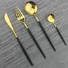 16 шт. черный набор столовых приборов 18/0 набор столовой посуды из нержавеющей стали кухонный золотой набор посуды нож вилка ложка столовые приборы