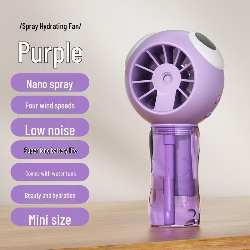 Portable Handheld Robot Spray Fan with Detachable USB Charging and Digital Display