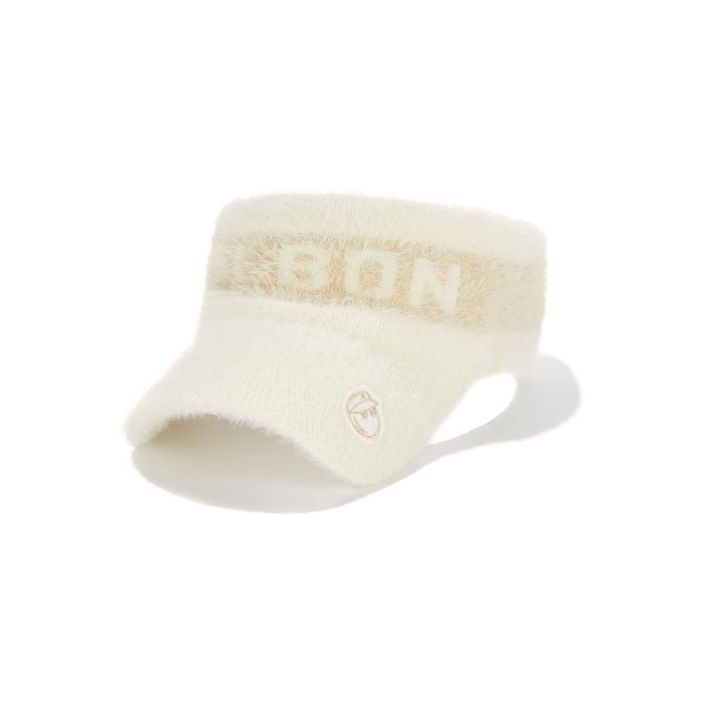 MALBON GOLF Вязаный козырек с жаккардовым логотипом Malbon, цвет слоновой кости (Женщина)