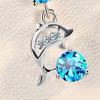 1 Pair Korean Style Hook Earrings Dolphin Design Shiny Rhinestones Drop Earrings Women Mid-length Earrings