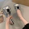 French Silver Single Shoes Women's 2025 New Summer Temperament with Skirt Super Fire Beautiful Not Tired Feet Flat Bottom Evening Shoes