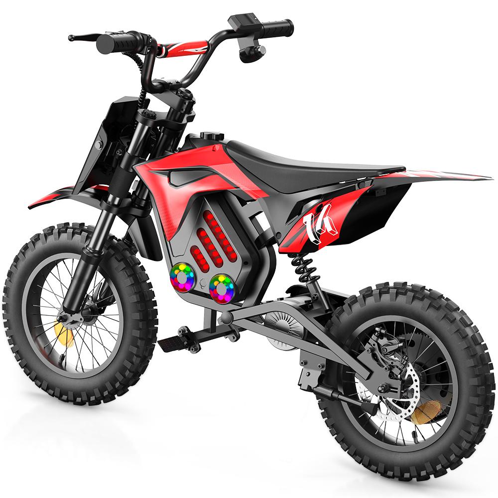 iScooter A14 Children's Multi Terrain Electric Motorcycle 36V5.2Ah Battery 500W Motor 14 Inch Tires With Front And Rear Dual Shock Absorption