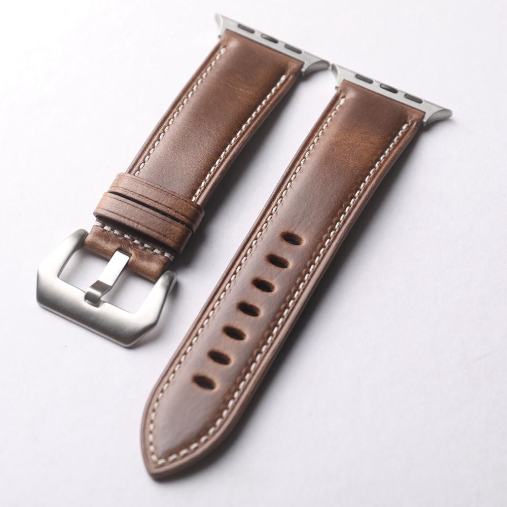 Классический ремешок из натуральной кожи ручной работы из США, Чикаго, подходит для часов Galaxy Watch Ultra, 47 мм, винтажный, мягкий, мужской браслет коричневого цвета