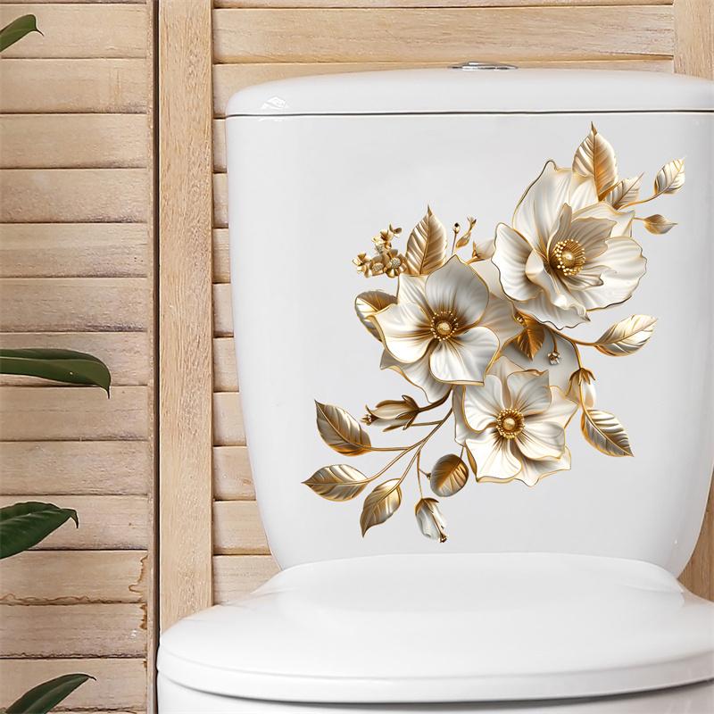 Красивая наклейка на унитаз Lotus, декоративная наклейка для унитаза, водонепроницаемая, самоклеящаяся