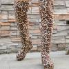 Fashion Enlarged Khmer Boots Autumn New Round Toe Leopard Print Platform Anti-Slip Wear-Resistant Over-the-Knee Boots