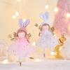 Christmas Pendant Rabbit Angel Doll Wearing Mesh Yarn Dress Decorative Ornament Christmas Celebration Decor