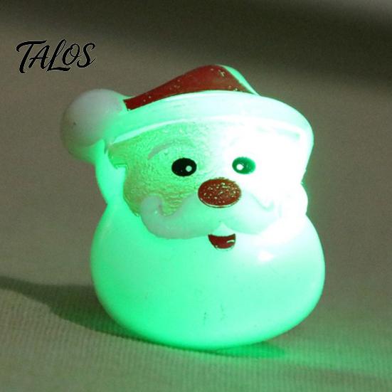 Holiday Event Raffle Gifts Christmas Light Up Rings, Glow in The Dark Party Supplies, Funny Favors for Kids Santa Snowman Tree Snowflake LED Flashing