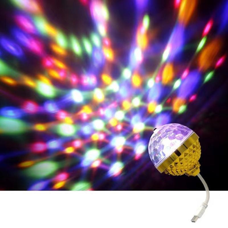 Маленький светодиодный сценический светильник-кристальный шар с вращением на 360 градусов, несколько режимов, идеально подходит для создания атмосферы танца в помещении