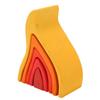 5pcs Fire Flame Element Stacking Toys Wooden Stacker Nesting Building Blocks Puzzle Toy