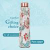 Bottles for Water with Leak Proof Lid | Pure Copper Bottle Healthy Living Wellness Fitness Yoga | BPA Free & Non Toxic | Flower Copper Bottle 900 Ml