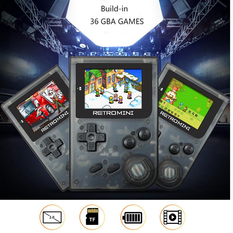 Портативная Мини-Ручная Игровая Консоль Встроенная 36 Классических Игр Лучший Подарок для Детей