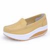 Women's Fashion Casual Solid Slip On Wedges Thick Bottom Platforms Work Shoes