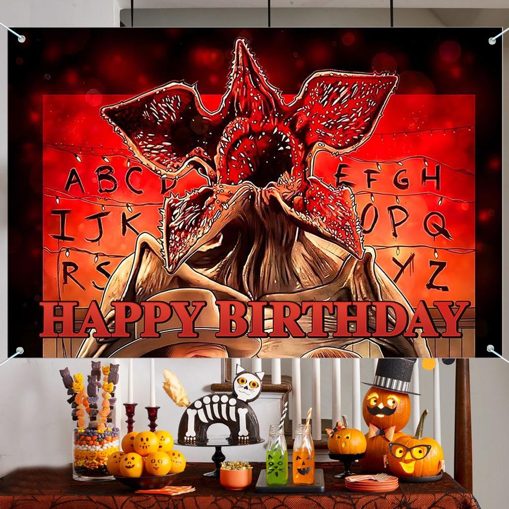 BEPAN Stranger Birthday Party Decorations,Welcome to The Other Side Backdrop Banner Horror Forest Upside Down Themed Decor Banner Back