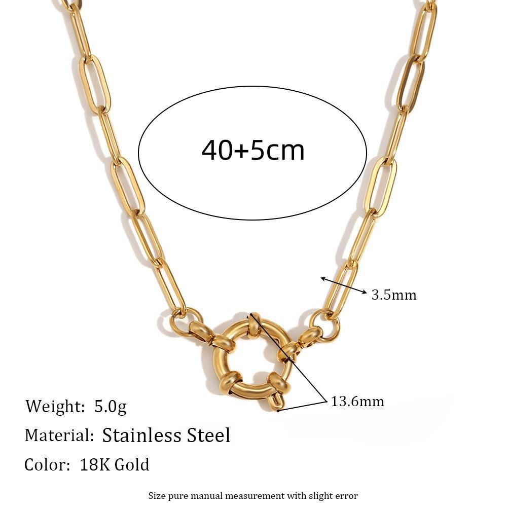 Stainless Steel Diy Basic Live Mouth Chain 12 Birthstone Pendant Necklace Furnace Vacuum Plating 18K Gold Color Retention
