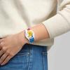 Swatch Кварцевые часы 30м водозащита Повседневные часы 34мм Белый циферблат Корпус из био-основы Силиконовый ремешок Женские часы SO28Z116