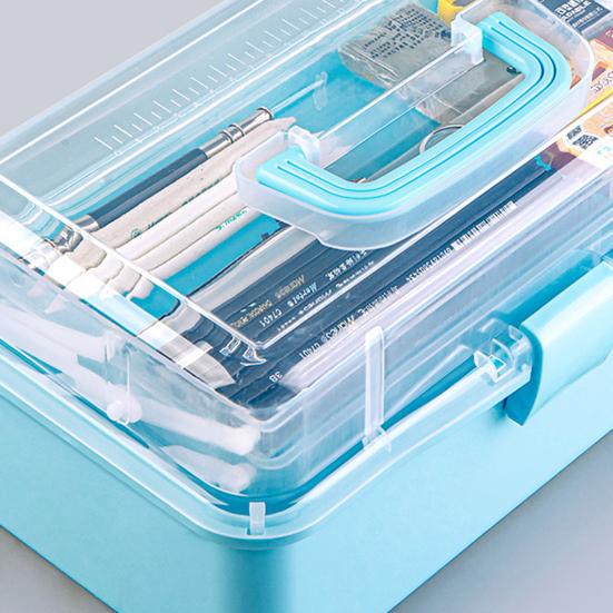 Многослойный складной ящик-органайзер с ручкой, большая вместительная кисть для рисования, швейные принадлежности, чехол для хранения мелочей