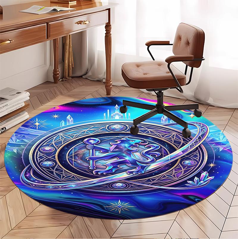 Chelsea Football Club Pattern Round Rug, Indoor/Outdoor Mat, for Picnic, Gameroom, Bedroom, Office, Living Room, Home Decor Carpet, Birthday Gift