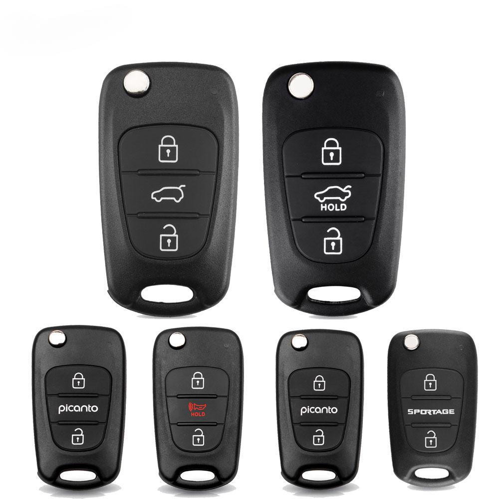 For K.I.A Rio 3 Picanto Soul Ceed Cerato Sportage K2 K3 K5 3 Buttons Flip Folding Remote Auto Car Key Shell Blanks Case