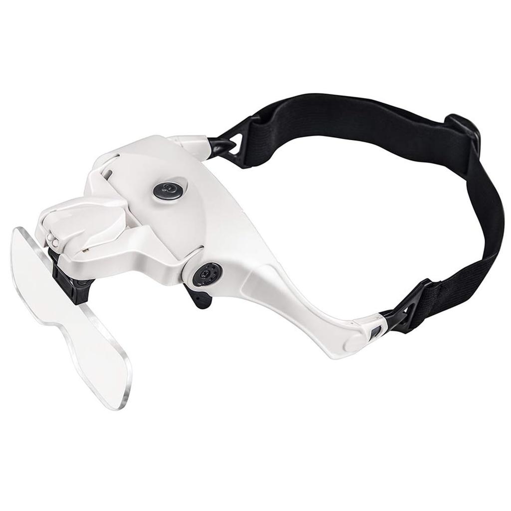 Bijia Очки Модернизированная USB Перезаряжаемая Головная Лупа со Светодиодной Подсветкой и Эластичной Лупой для и Точности 5 Сменных Линз