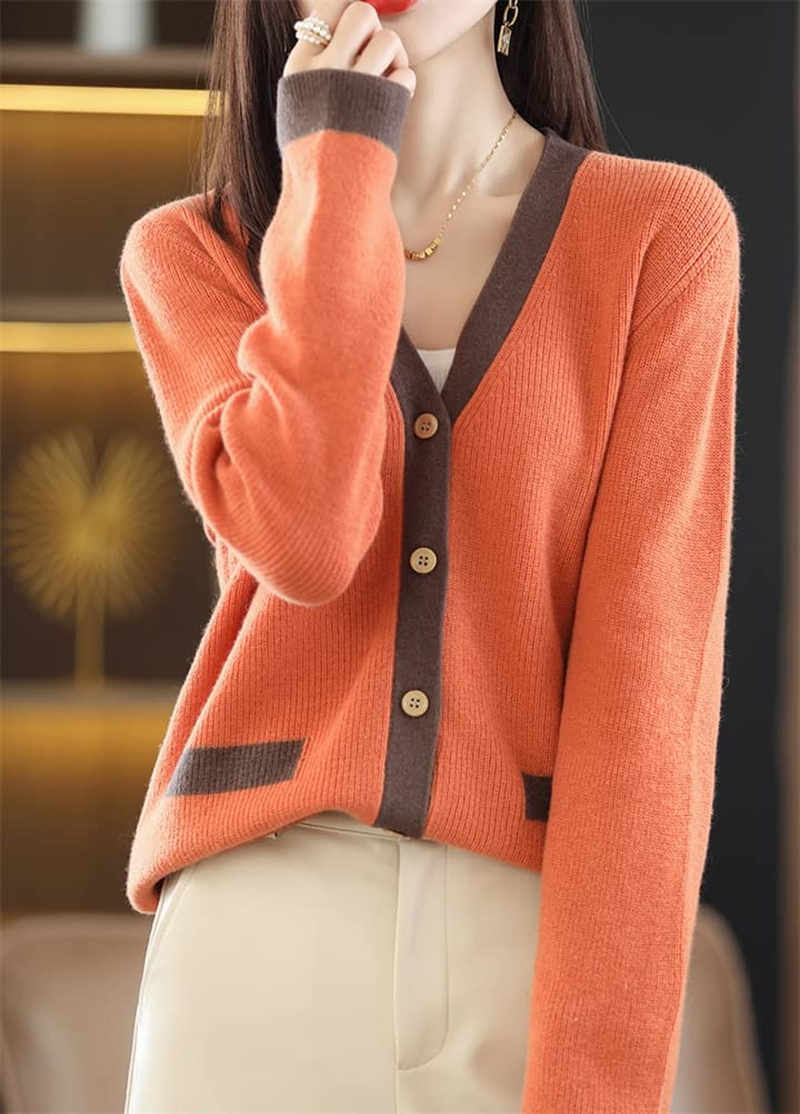 JINZUOMA Knit Cardigan Cut and Sewn Long Loose Perfect for and Everyday Wear One Women's Sweater, Top, Coat, Outerwear, V-Neck, Sleeve, Elegant,