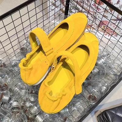 Туфли Мэри Джейн с круглым носком и неглубоким вырезом, матовые, женские, плоские, кожаные, на липучке, с надписью, балетные, ретро, повседневные