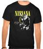 Черная футболка с логотипом Nirvana Курта Кобейна -1301-