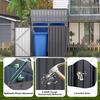 Metal Garden Storage Box Shed, 1.3m² Waterproof Outdoor Tool Organiser with Double Doors, Compact Galvanised Steel Small Sheds for Outside, Gray