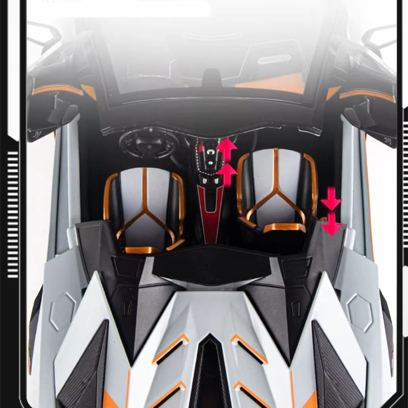 1/18 Aventador SVJ 63 Модель гоночного автомобиля из литого металла Коллекция игрушек Звук и свет Съемная отсоединяемая имитация Детский подарок