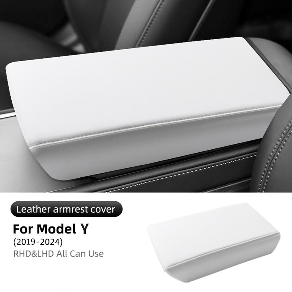 Для Tesla Model 3 19-23 Центральная консоль Подлокотник ABS+Кожа Защитная накладка Для Model Y 19-24 Автомобильное кресло Подушка-чехол на подлокотник