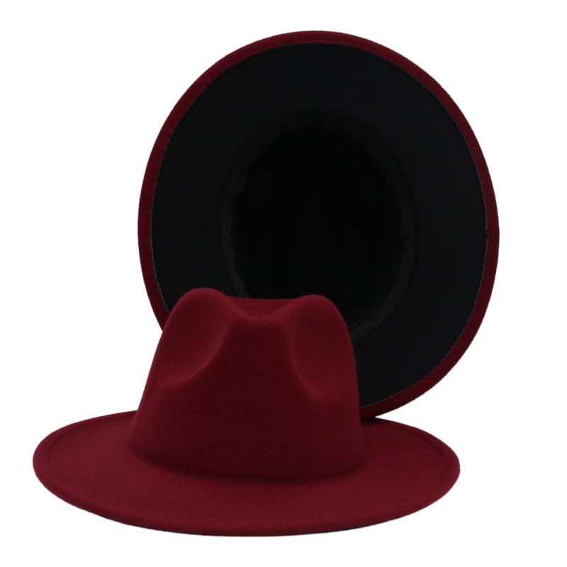 Мужские фетровые шляпы унисекс в стиле пэчворк фетровая шляпа женская двухцветная широкополая шляпа в стиле джаз-цилиндр осень-зима британская ретро-панама кепка