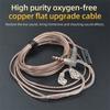 KZ Cable High Purity Oxygen-free Copper Flat Upgrade Cable Earphones Cable Wire with Mic For KZ EDX PRO ZES ZEX PRO ZSX DQ6S