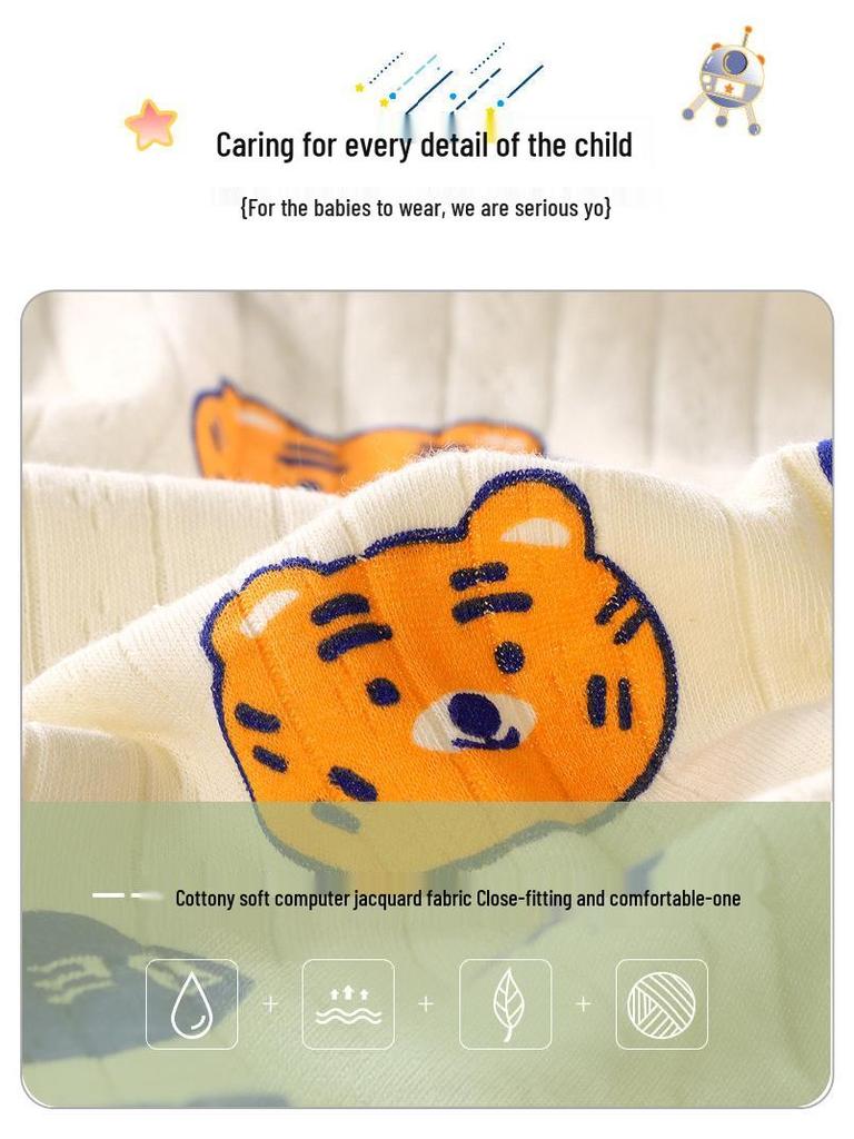 Детский пижамный комплект из хлопка с длинным рукавом на 2023 год - Осенняя одежда для мальчиков и девочек с брюками двойного слоя