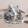 2D White Snow Scenery Christmas House Tree Acrylic Ornaments Base-Mounted Tabletop Home Office Attractive Festival Decor Gifts