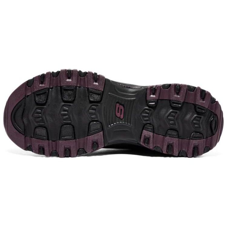 Skechers D'lites 1.0 Женские Черно-Фиолетовые Низкие Папины Кроссовки Ткань Кожа Ретро Износостойкие 149906-BKPR