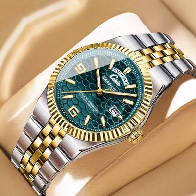 Серия «Звездное небо» Мужские автоматические механические часы: Светящиеся, Водонепроницаемые, Швейцарский кварцевый механизм для дня и ночи