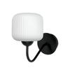 Black Wall Sconce with White Glass Shade 15-403 Belinda