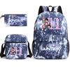 3Pcs/set 26 English Letter Printed Large Capacity Bookbag Backpack with Shoulder Bag Pencil Case for Teenager Student Boy Girl School Bag Kid Gift