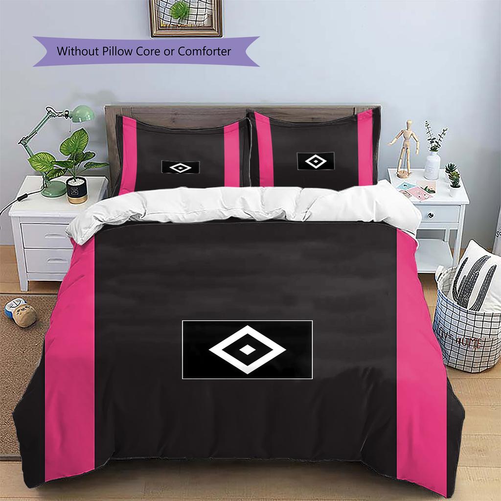Hamburger SV Pattern Bedding Quilt Set Home Decoration Gift (1 * duvet cover + 2 * pillowcase without core)