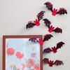 12 Pcs Halloween Bat Wall Sticker Decorations Large Hollow Out Bats Wall Decals for Wall Glass Mirror Living Room Decor