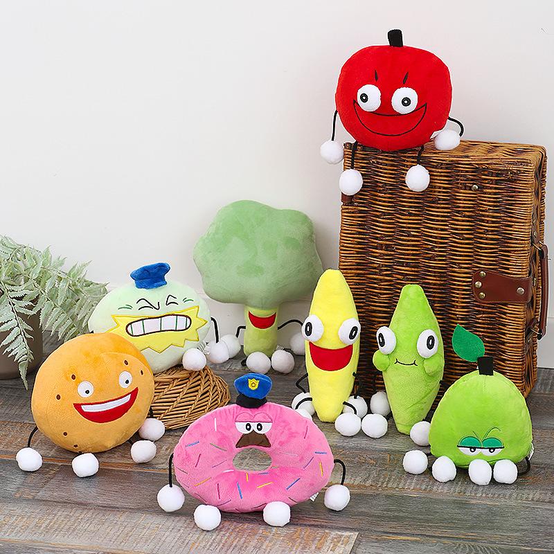 Shovelware Brain Game Plush Toy Cartoon Fruits Stuffed Dolls Banana Donut Apple Orange Figures Christmas Plushie Peluche Gift