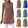 Women's Fashion V-neck Vest Loose Vintage Solid Sleeveless Top T-shirt