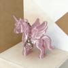 Cute Pink 3D Printed Pegasus Keychain Heart Clasp Bag Charm for Fashion Accessories