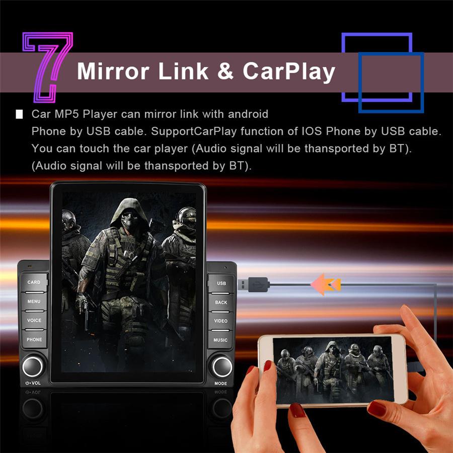 9,5'' Автомагнитола Радио MP5-плеер Bluetooth FM Mirror Link Двойной 2Din Головное устройство