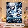 Custom Personalized Tapestry,Blue Lock Print Custom Name Text Wall Art Hanging for Bedroom