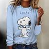 Модная женская футболка с принтом Snoopy Повседневная толстовка Повседневная с длинным рукавом с круглым вырезом Весна Осень Спортивная одежда