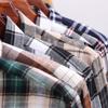 10XL 11XL 100% хлопок Осень Зима Рубашка для полных мужчин Длинный рукав высокое качество шерсть модная клетчатая повседневная немнущаяся