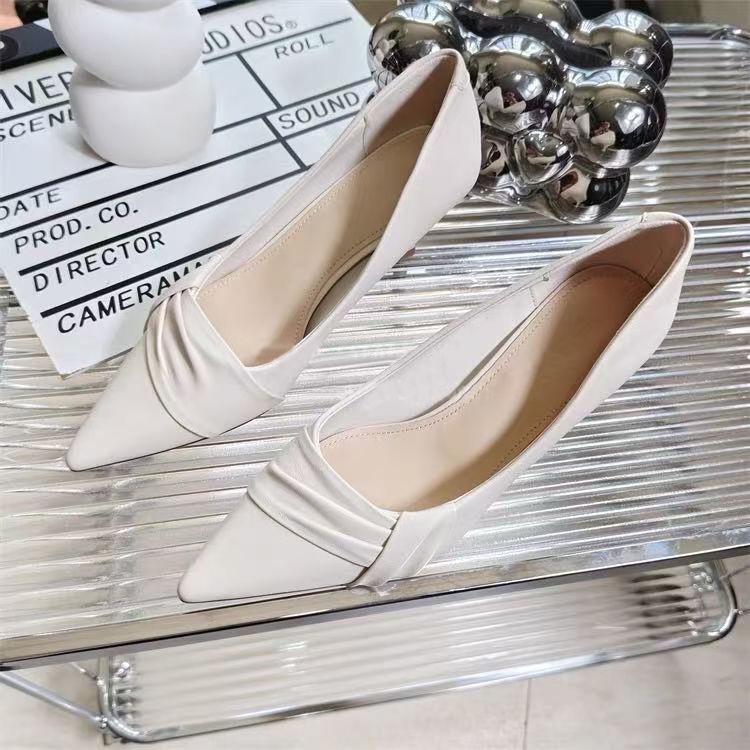 Интернет-знаменитость взрывной свет и удобная работа одинарная обувь заостренный французский мелкий вырез темперамент мода высокие каблуки 2025 новый