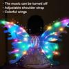 Yousheng Electric Fairy Butterfly Wings with LED Lights Light Up Rainbow Wings for Girls Women Role Play Costume for Party Christmas